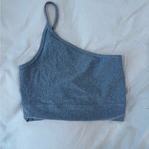 Women's Gray One-Shoulder Top
